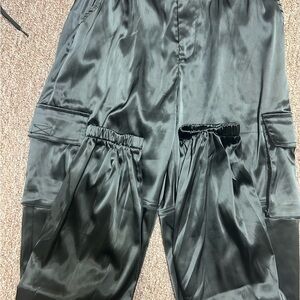 Fashion Nova Black Satin Pants